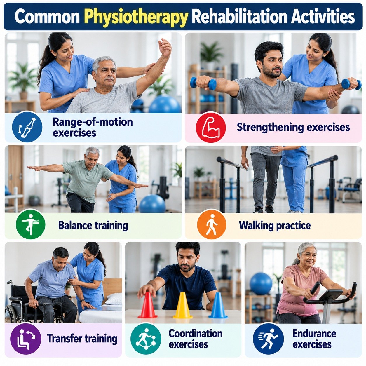 Common Physiotherapy Rehabilitation Activities